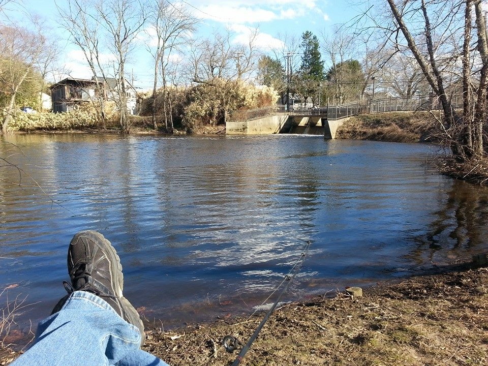 Below the dam.